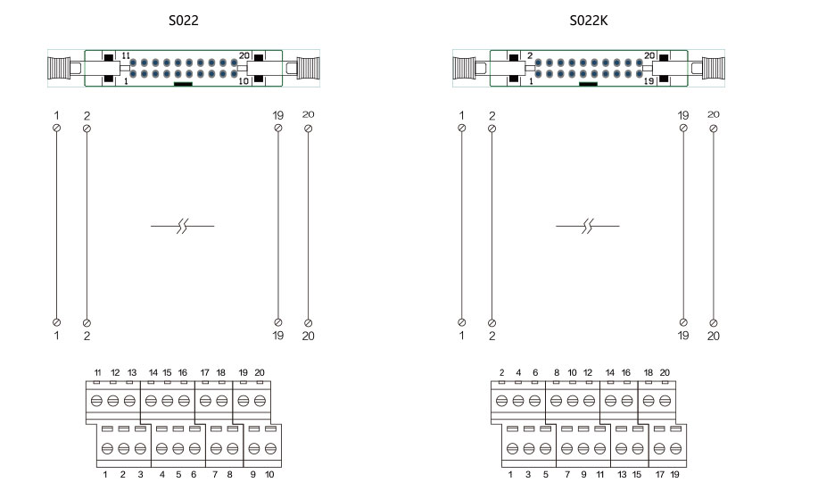 20位端子台--S022-S022K接线图