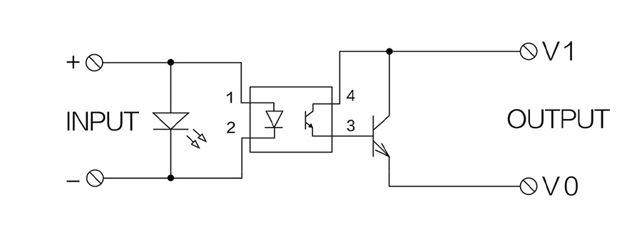 单路光电耦合器模组 接线示意图