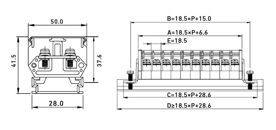 JH9系列板式螺钉接线端子 JH9-100